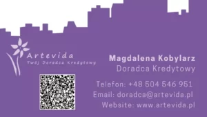 Grafika - wizytówka, Artevida, strona A